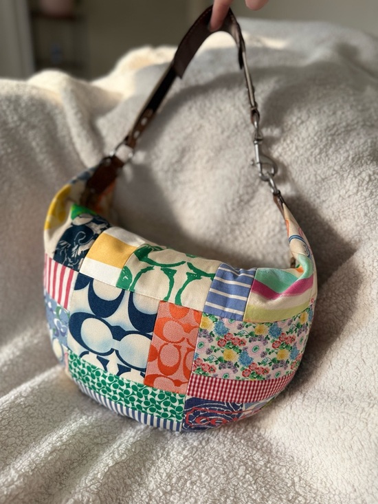 Vintage Y2K Coach Patchwork Hamptons Hobo Scribble Shoulder Bag Purse Floral - Picture 6 of 16